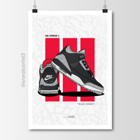 Image 1 of Sneaker Poster Jordan 3 “Black Cement” (2024)