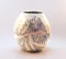 Image of Moon Jar - Blue, Green and Yellow Herringbone Pattern