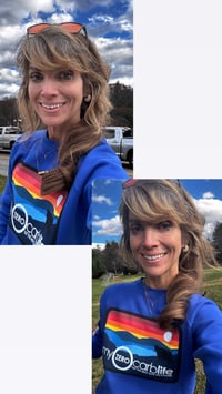 Image 2 of My Zero Carb Life Mountain Logo Crew-neck BLUE Sweatshirt 