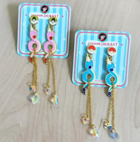 Image 1 of Enamel Earrings | Dragonair (Blue and Pink Variants)