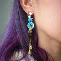 Image 3 of Enamel Earrings | Dragonair (Blue and Pink Variants)