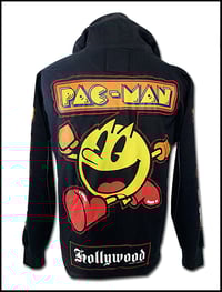 Image 1 of Pac Man Custom Frankenstitched and hand studded Hoodie Size Large