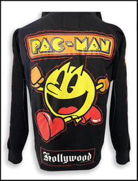 Image 2 of Pac Man Custom Frankenstitched and hand studded Hoodie Size Large