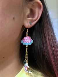 Image 2 of Enamel Earrings| Lotus Pond