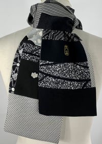 Image 3 of Black and White with Clouds Scarf
