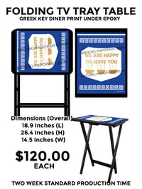 FOLDING TV TRAY TABLE GREEK KEY