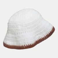 Image 3 of Women hand crochet striped bucket hat (recycled alpaca blend)