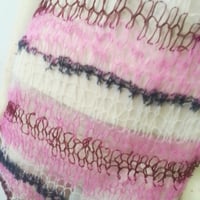 Image 2 of Women hand knit striped sheer maxi top (multi color, recycled wool, mohair, cotton blend)