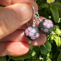 Image 1 of Earrings - Violet Flowers