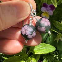 Image 2 of Earrings - Violet Flowers