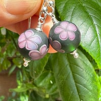 Image 4 of Earrings - Violet Flowers