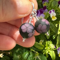 Image 3 of Earrings - Violet Flowers