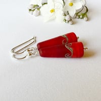 Image 3 of Orange Cone Earrings