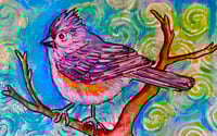 Image 2 of Bird Greeting Card...OakTit Mouse