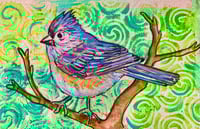 Image 1 of Bird Greeting Card...OakTit Mouse