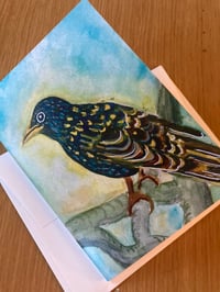 Image 3 of Bird Greeting Cards- Solitary Starling