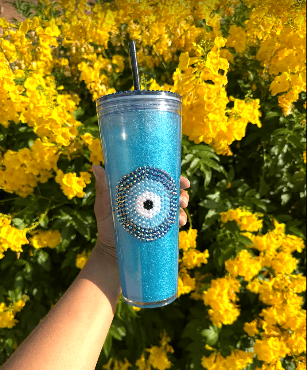 Image of GLIDOHR EVILEYE BLING STARBUCKS TUMBLER 24OZ