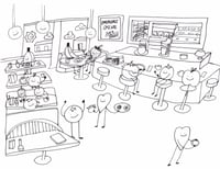 Goopy Banana Diner Coloring Page