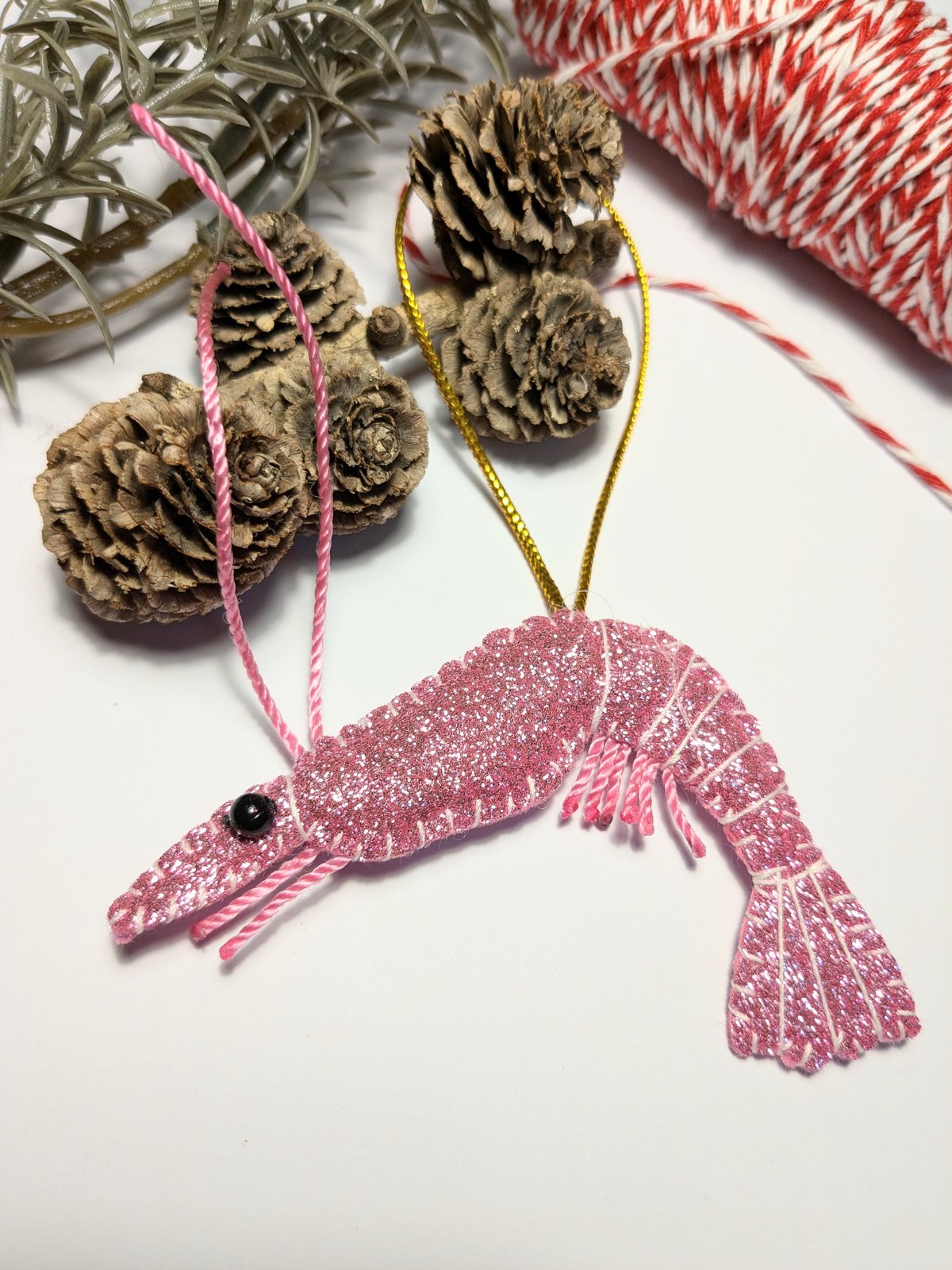 Image of Glittery King Prawn Decoration 