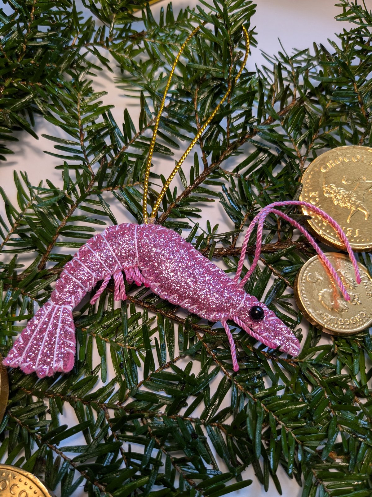 Image of Glittery King Prawn Decoration 