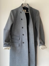 Image 7 of East End wool Coat -  Blue Herringbone 