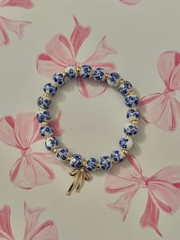 Image 1 of Floral Beaded Bow Bracelet
