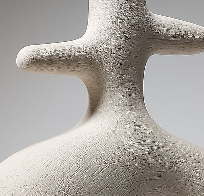 Stillness - Hand-Built White Ceramic Sculpture