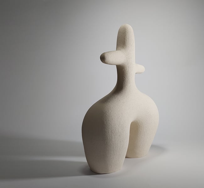 Stillness - Hand-Built White Ceramic Sculpture