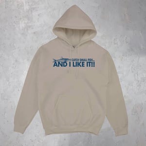 Image of I Catch Small Fish! Gudgeon Hoodie - Stone Beige