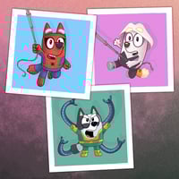 Bluey x Spiderman - 6x6" - set of 3