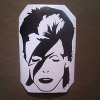 Image 1 of David Bowie vinyl portrait stickers guitar, car, laptop without background decal