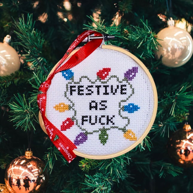 Image of Cross stitch baubles 