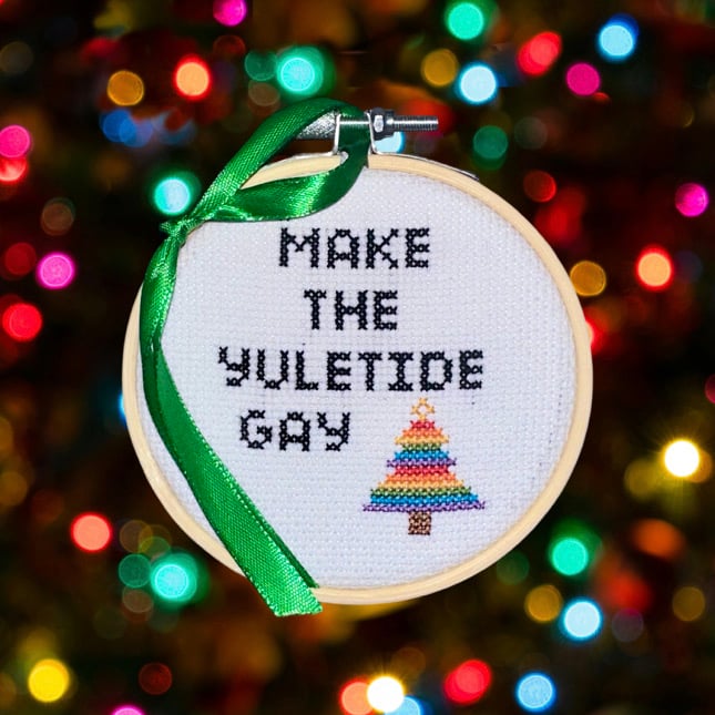 Image of Cross stitch baubles 