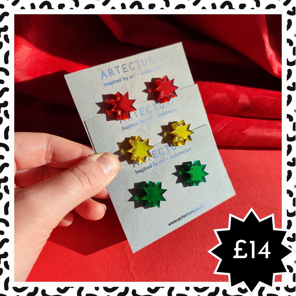 Image of SPECIAL OFFER - Mini Geometric Star Acrylic Stud Earrings