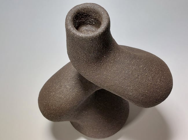 Twist - Sculptural Black Stoneware Candlestick