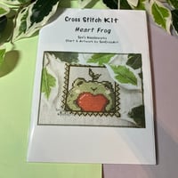 Image 1 of Cute Heart Frog Cross Stitch Kit