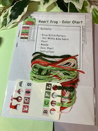 Image 2 of Cute Heart Frog Cross Stitch Kit