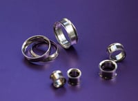 Image 1 of Split Tunnels - Internally Threaded - Surgical Steel Screw Fit - Double Flare for Stretched Ears 