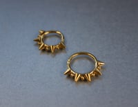 Image 4 of Implant Grade Titanium - Punk Spiked Segment Ring - Septum Clicker 16G - Piercing Ring - 1.2MM