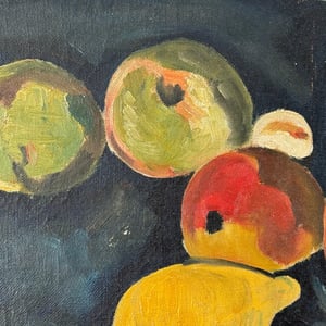 Image of Mid-century, French Still Life,  Apples and Jug.