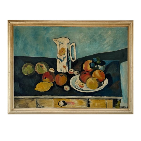 Image of Mid-century, French Still Life,  Apples and Jug.