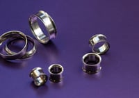 Image 2 of Split Tunnels - Internally Threaded - Surgical Steel Screw Fit - Double Flare for Stretched Ears 
