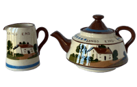 Image 1 of Torquay Motto Ware cream jug and teapot