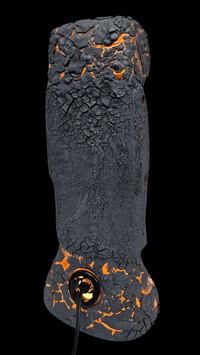 Image 3 of Tiki Classics XL Ceramic Easter Island Moai Lamp ORANGE LAVA