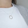 Gold and silver two tone circle necklace