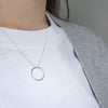 Sterling silver open circle necklace