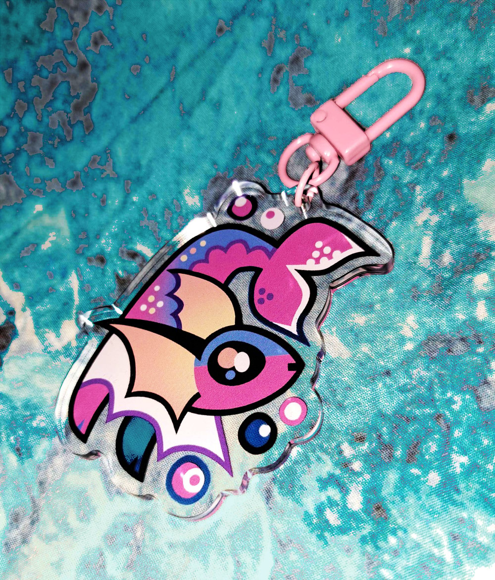 Image of VAPOREON 🌊 2.5'' Acrylic Keychain (double sided)