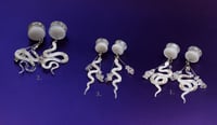 Image 2 of Snake Plugs - Cloudy White - Double Flared Plugs - Custom Epoxy Resin Plugs for Stretched Ears