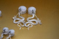 Image 4 of Snake Plugs - Cloudy White - Double Flared Plugs - Custom Epoxy Resin Plugs for Stretched Ears