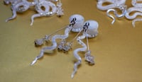 Image 5 of Snake Plugs - Cloudy White - Double Flared Plugs - Custom Epoxy Resin Plugs for Stretched Ears